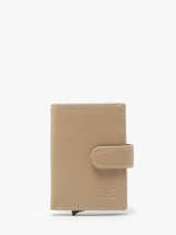 Portefeuille Leder Crinkles Beige caviar 14600