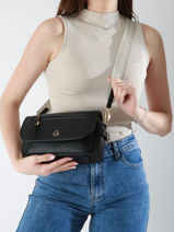 Cross Body Tas Zip Lulu castagnette Zwart zip YRONDE-vue-porte