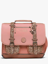 Boekentas Kinderen 3 Compartimenten Cameleon Roze vintage fantasy CA41