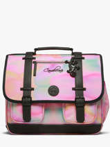 Boekentas Kinderen 3 Compartimenten Cameleon Roze vintage fantasy CA41