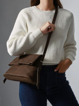 Cross Body Tas Cavalier Nubuck Leder Etrier Bruin cavalier nubuck ECAN135M-vue-porte