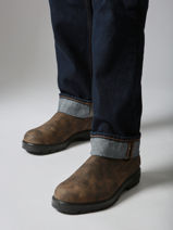 Chelsea Boots Uit Leder Blundstone Bruin men 585-vue-porte