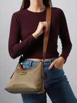 Cross Body Tas Jamie Nylon Ted lapidus Beige jamie DU43504-vue-porte