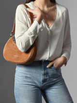 Cross Body Tas Suede Leder Lancaster Beige suede 81-vue-porte