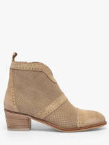 Enkellaarsjes Met Hak Uit Leder Alpe Beige women 54311108