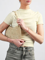 Schoudertas Velvet Leder Milano Beige velvet VE25116-vue-porte