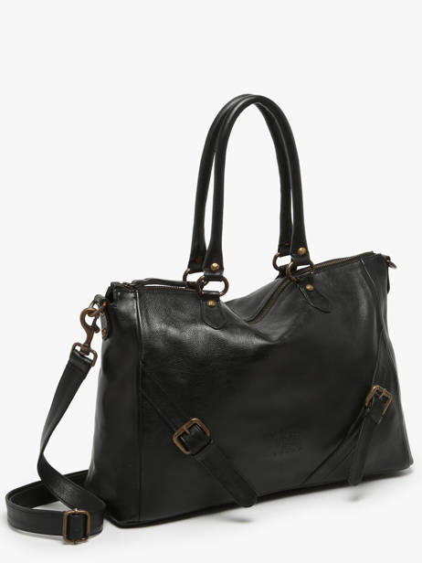 Schoudertas Strappy Leder Basilic pepper Zwart strappy BSTR03 ander zicht 2