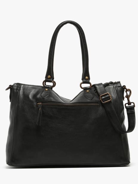 Schoudertas Strappy Leder Basilic pepper Zwart strappy BSTR03 ander zicht 4