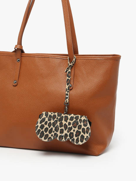 Brilhouder Leder Milano Beige velvet leopardo VL25069 ander zicht 1