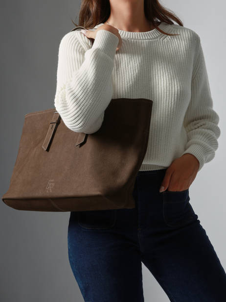 Handtas Cavalier Nubuck Leder Etrier Bruin cavalier nubuck ECAN127M ander zicht 1