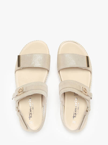 Sandalen Uit Leder Tamaris Beige accessoires 44 ander zicht 3