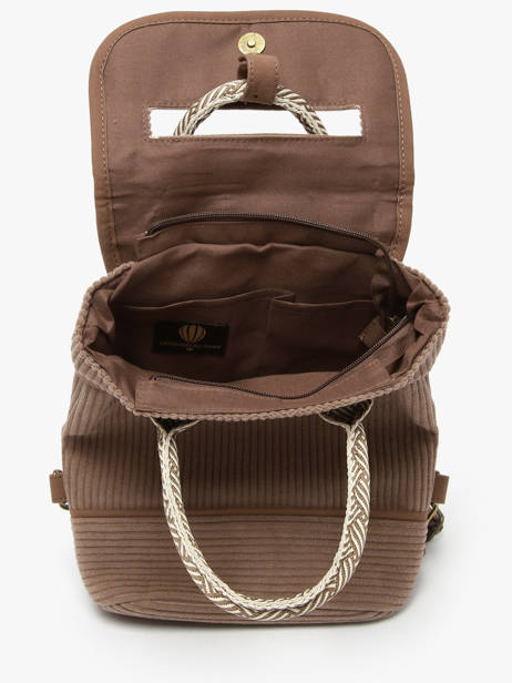 Rugzak Le voyage en panier Bruin velours AHP241 ander zicht 3