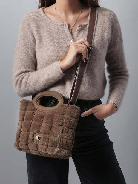 Schoudertas Quadri Le voyage en panier Bruin quadri AHP271 ander zicht 1