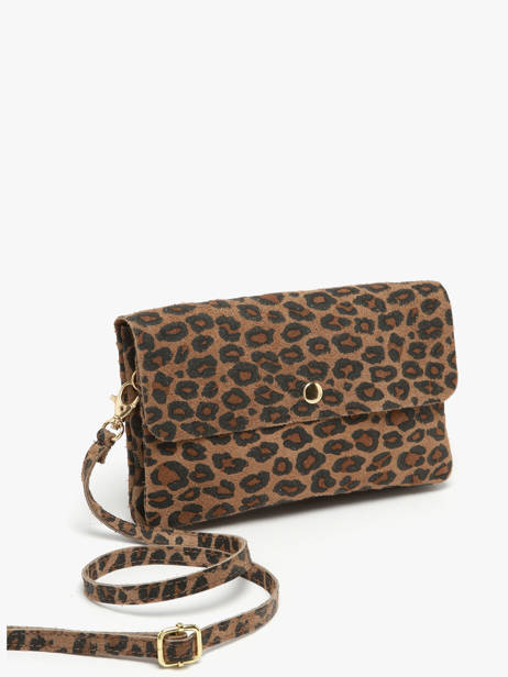 Cross Body Tas Velvet Leopardo Milano Bruin velvet leopardo VL23067 ander zicht 2