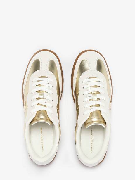 Sneakers Uit Leder Tommy hilfiger Goud women 90260HT ander zicht 3