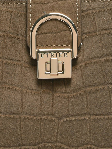 Handtas M Equestre Croco Leder Etrier Beige equestre croco EEQC142M ander zicht 4