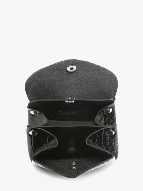 Portemonnee Croco Vernis Leder Paul marius Zwart croco vernis GUSTACRV ander zicht 2