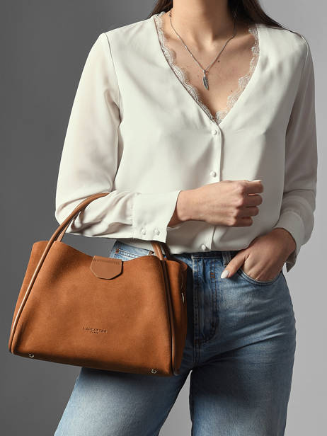 Handtas Suede Ida Leder Lancaster Bruin suede ida 101 ander zicht 1