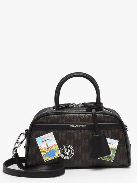 Bowlingtas K/ikon Mono Leder Karl lagerfeld Bruin k ikon B1W30025