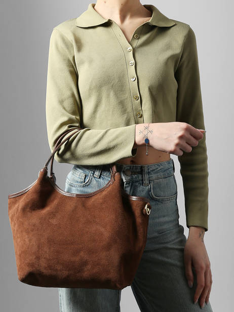 Schoudertas Velvet Caviar Leder Milano Bruin velvet caviar VC241111 ander zicht 1