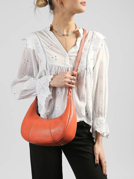 Cross Body Tas Juliette Leder Le tanneur Oranje juliette TJET1402 ander zicht 1