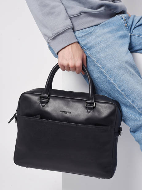 Documententas Lancaster Zwart soft vintage homme 31 ander zicht 1